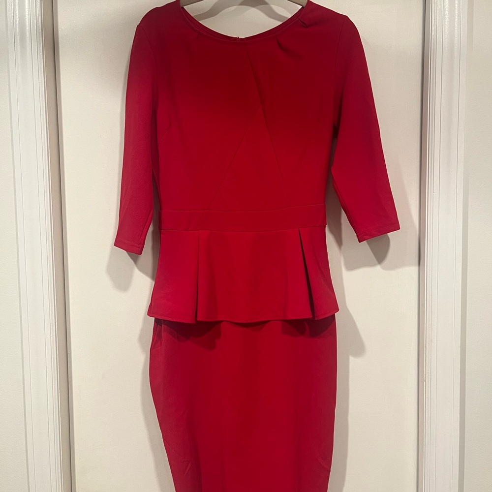 Brand new Elegant Red Peplum Dress